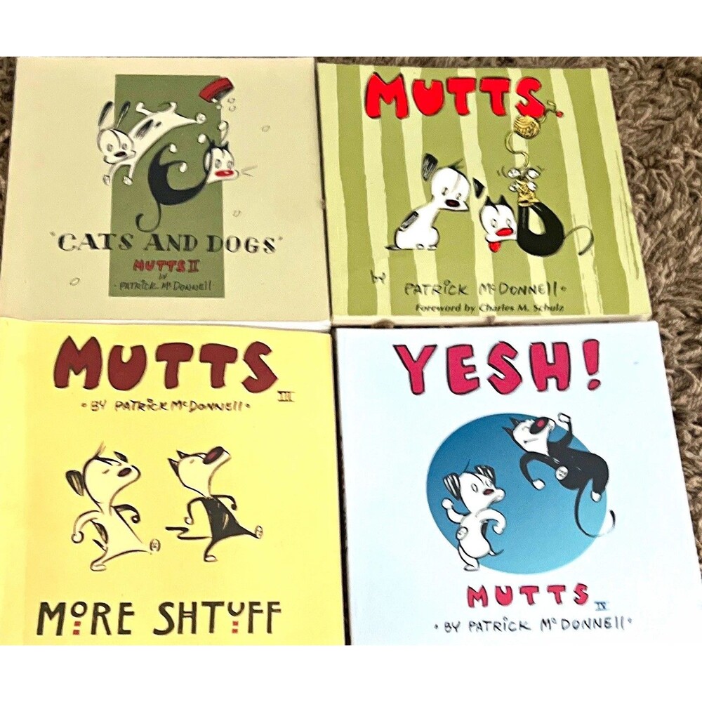 Mutts comic strips 1,2,3 &4 Cats and Dogs Patrick McDonnell Charles Schulz 1996